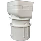 4x5x4 inch Gutter Downspout To Round Landscape Pipe Adapter (White)