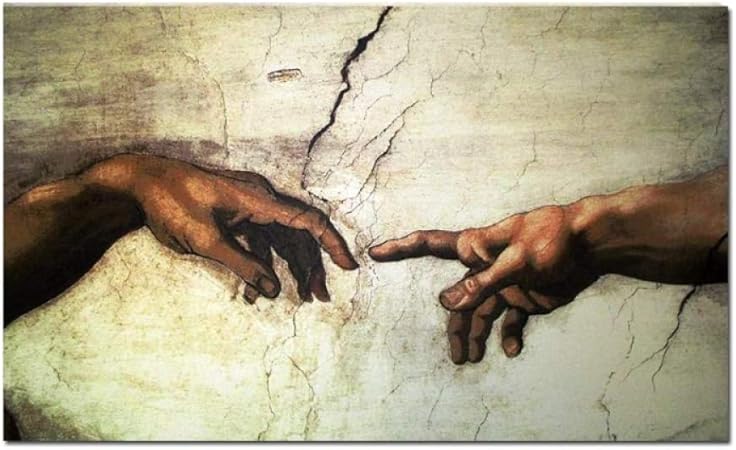 RuiChuangKeJi Obra para el hogar 40x80cm con Marco ¡Creación de Adán