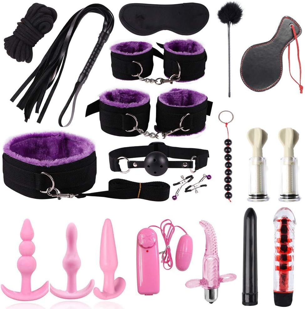 Comboo Amal Plugs Trainer Tied Up and Bound Multifunctional Suit Combination Women's Beginner Massage Kit(Purple)
