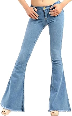 low rise stretch flare jeans