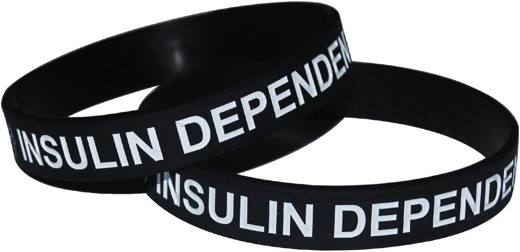 Medical Alert Diabetes Risk Patient Insulin Dependant Awareness Silicone Emergency Hypoallergenic Wristband Bracelet