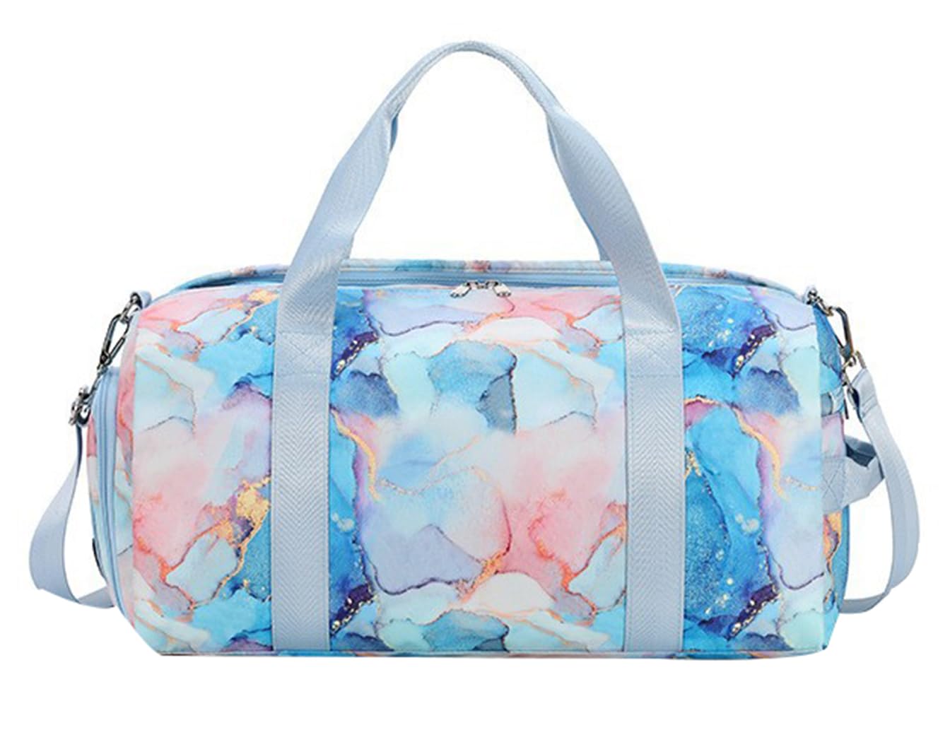 SellerFun Teens Women Travel Bag Girls Gym Duffle Bag Sports Ballet Bag with Shoe Compartment(Light Blue,23 Liters)