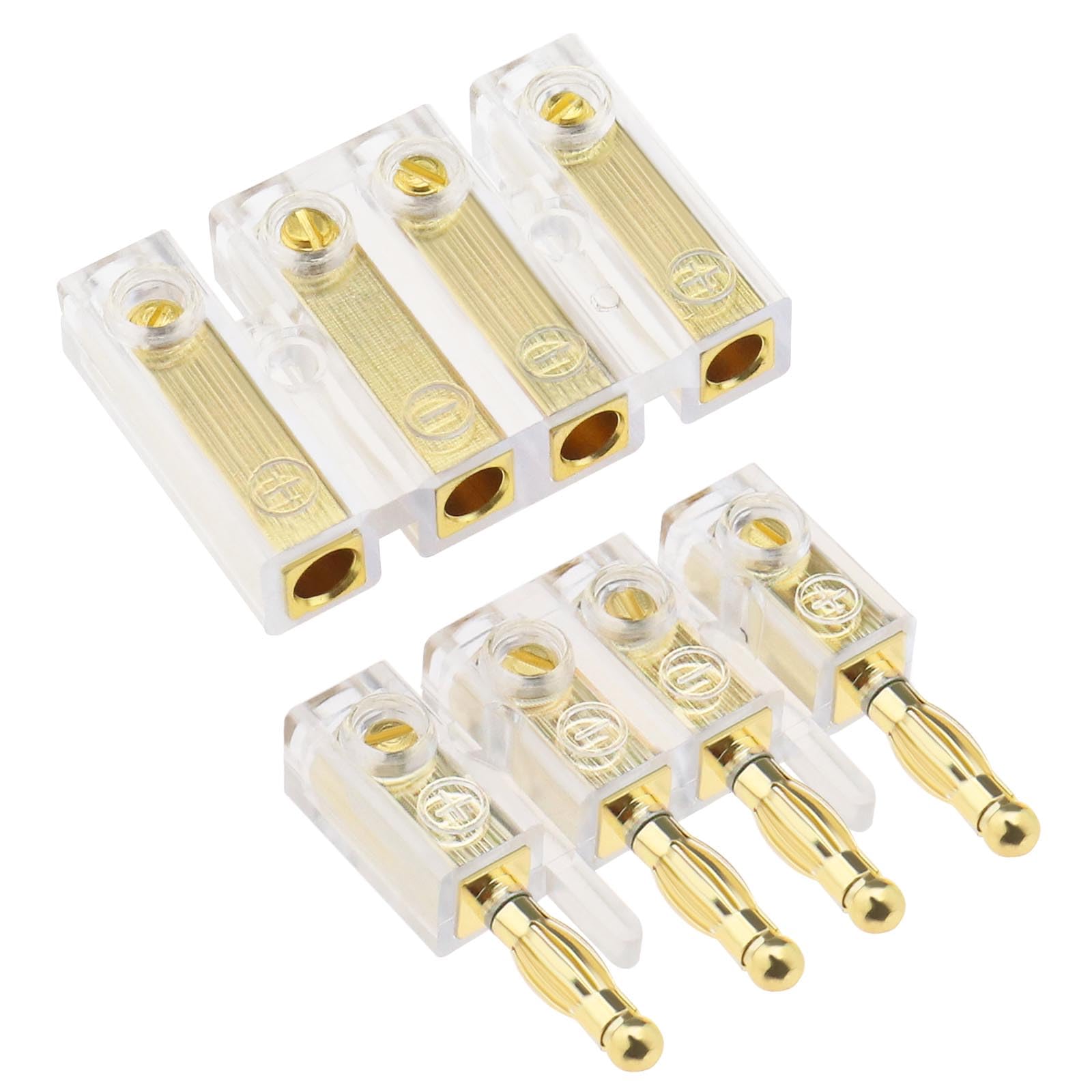 Be In Your Mind 4 Way Banana Plugs 4mm/4.5mm 4 Way Cable Connector Speaker Binding Post Car Speaker Banana Plug Male and Female Connectors for 6mm² Cable Cross Section 24V
