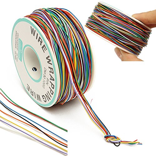 HuaHuiYuan Colored Insulation Cable B-30-1000 250M 30 AWG 8-Wire Test Wrapping Wire, Tinned Copper Solid Cable - Thumbnail 5