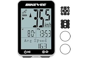 Bikevee GPS Bike Computer Wireless with Auto Start/Stop & Auto Backlight, IPX7 Waterproof Bicycle Odometer MPH KM/H, 2.4" LCD Cycling Speedometer & Tracker