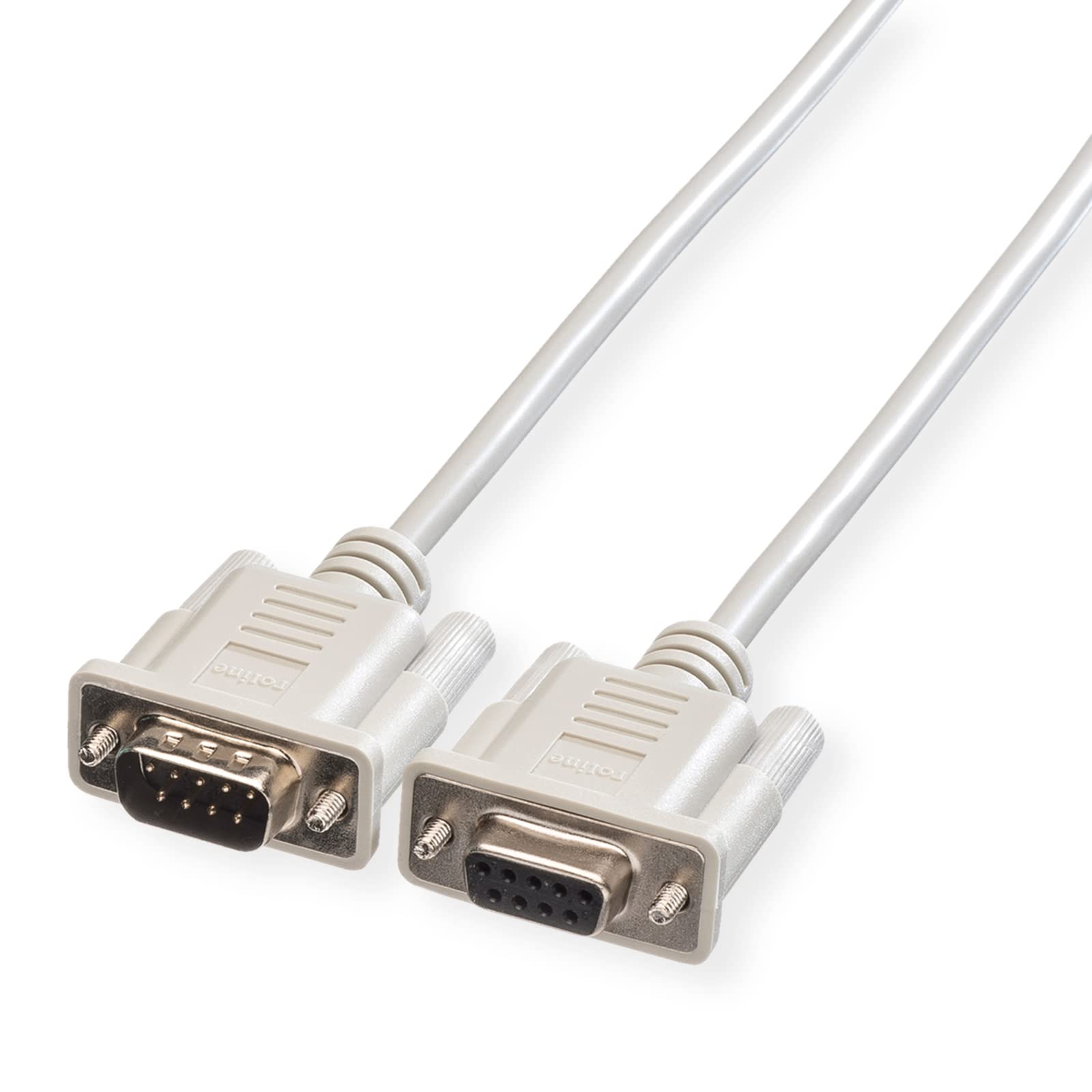 ROLINE RS232 cable Plug-Socket | Crossover cable | Connect two computers Gray 10 m