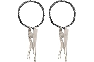 Hiceeden 2 Pack 9" Locking Chain Clamp with 20" Chain, Heavy Duty Chain Vise Grip, Locking Chian Pliers Chain Vise Wrench for