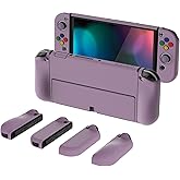PlayVital AlterGrips Protective Slim Case for Nintendo Switch OLED, Ergonomic Grip Cover for Joycon, Dockable Hard Shell for Switch OLED w/Thumb Grip Caps & Button Caps