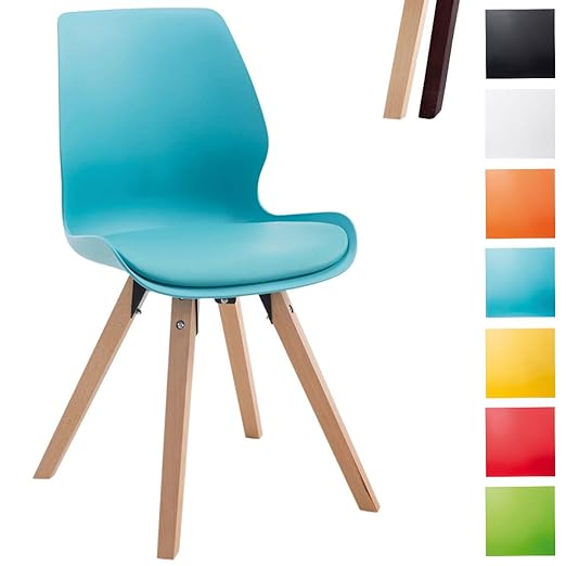 CLP Esszimmerstuhl Perth mit eckigen Holzbeinen und Kunststoff