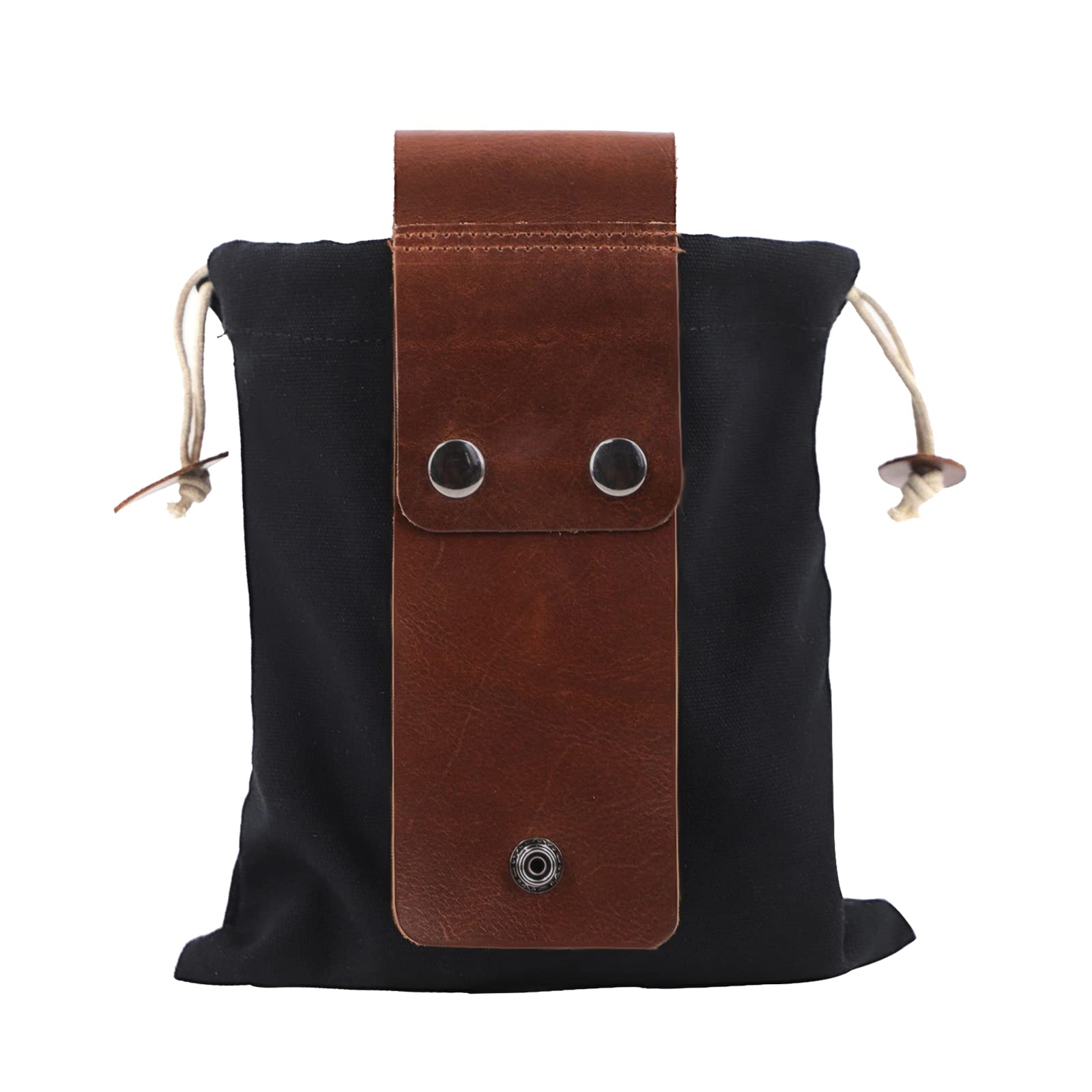 Foraging Bag,Foldable Foraging Pouch Waterproof Waxed Canvas Bushcraft Bag w/Drawstring Buckle for Hiking Collecting Treasures and Shells