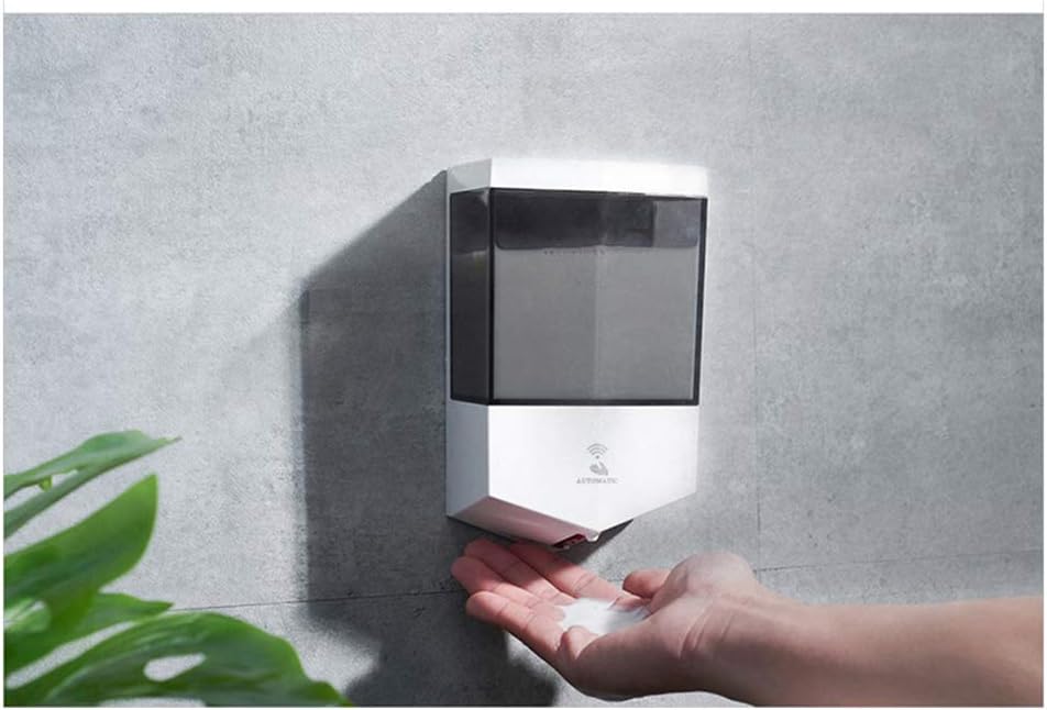 GSGZZD Soap Dispenser Automatic Wall-Mounted Touchless Sensor Liquid Hands-Free High Capacity Bathroom Kitchen Plastic Dispenser,Grey-600ml（21oz）