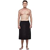 ESKYMODE Mens Terry Cotton Wrap Towel, Adjustable Closure Shower Wrap Robe