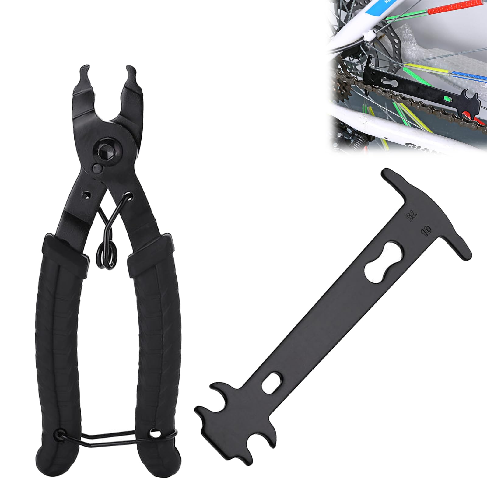 2 PCS Bike Chain Tool, Chain Link Removal Tool, Chain Wear Tool, Bicycle Chains Quick Link Removal Tools, Portable Convenient Bikes Chain Breaker Splitter Professional Repair Kit