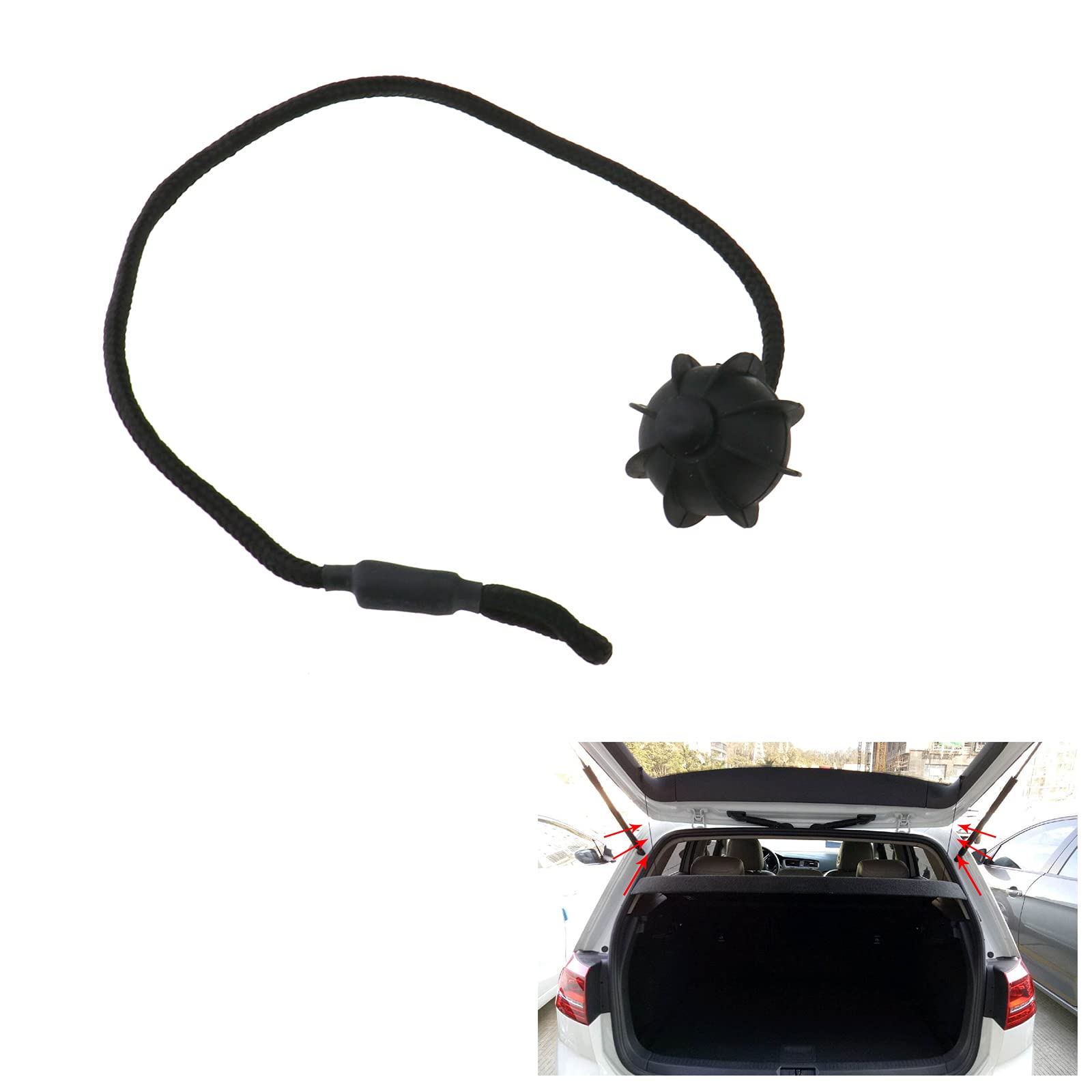 Car Rear Parcel Shelves String Holding Strap Cord Rope 1K6863447A 1K6863447A9B9 Compatible with Golf MK5 MK6 MK7 GTI Rabbit