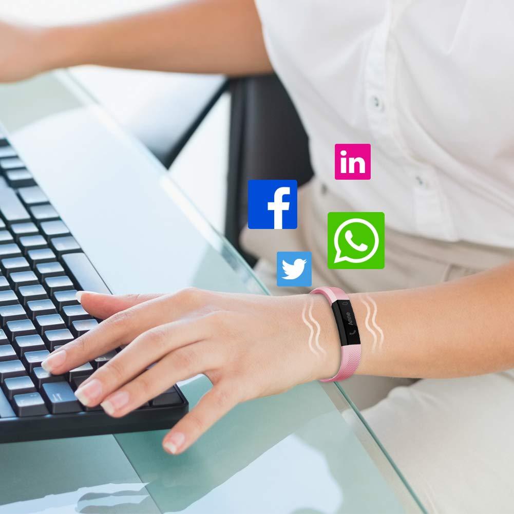 Fitness Tracker, Pedometer Watch with Slim Touch Screen and