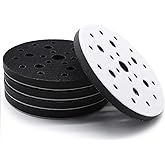 5 Pack 6 Inch 25 Holes Hook and Loop Interface Pads for Orbital Sander | Soft Density Sponge, Buffer Cushion Backing Pads, Foam Sanding Interface Pads for Automotive Woodworking Polishing