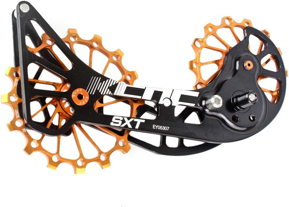 KCNC SXT Mountain MTB Bicycle Bike Rear Derailleur Oversized Pulley Wheel System Cage OSPW for Shimano Deore XTR/XT/SLX M9000/M9050/M8000/M8050/M7000 11 Speed use in Black/Gold/Red Pulley Colors