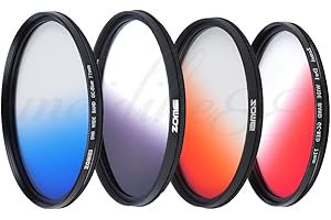 ZOMEI 77mm Slim GC Gradient Neutral Density Filter Kit - Red Blue Orange Gray