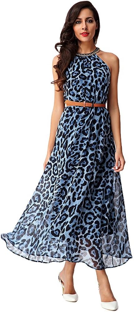 blue spot maxi dress