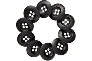 LAKESSTORY 12 Pcs Black Sewing Buttons 0.75 inch Army Military Buttons 30L 4 Hole Polished Matte Finish Round 19mm Plastic Ideal for Pants Jacket Uniforms Bags Accessories Crafts DIY