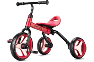 YGJT 4 in 1 Tricycle for Toddlers Age 2-5, Folding Toddler Bike Kids Trike Tricycles with Adjustable Seat and Removable Pedal, Baby Balance Bike Ride-on Toys Gift for Baby Boys Girls Birthday