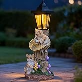 ZYLiWoo Solar Cat Outdoor Statue, Garden Statue with Lantern Decor, for Patio, Backyard, Lawn Ornament - Unique Warm-Hearted Gift for Women, Moms, Grandmas