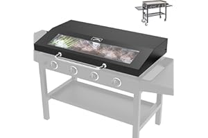 PETKAO Upgrade Hinged Lid for Blackstone 36" Omnivore Griddle Hood, 5856 Visualized Glass Hard Cover/Clear View Lid for Blackstone 2210 1554 2177 etc. 36" Omnivore Flat Top Griddle Accessories w/Thermometer