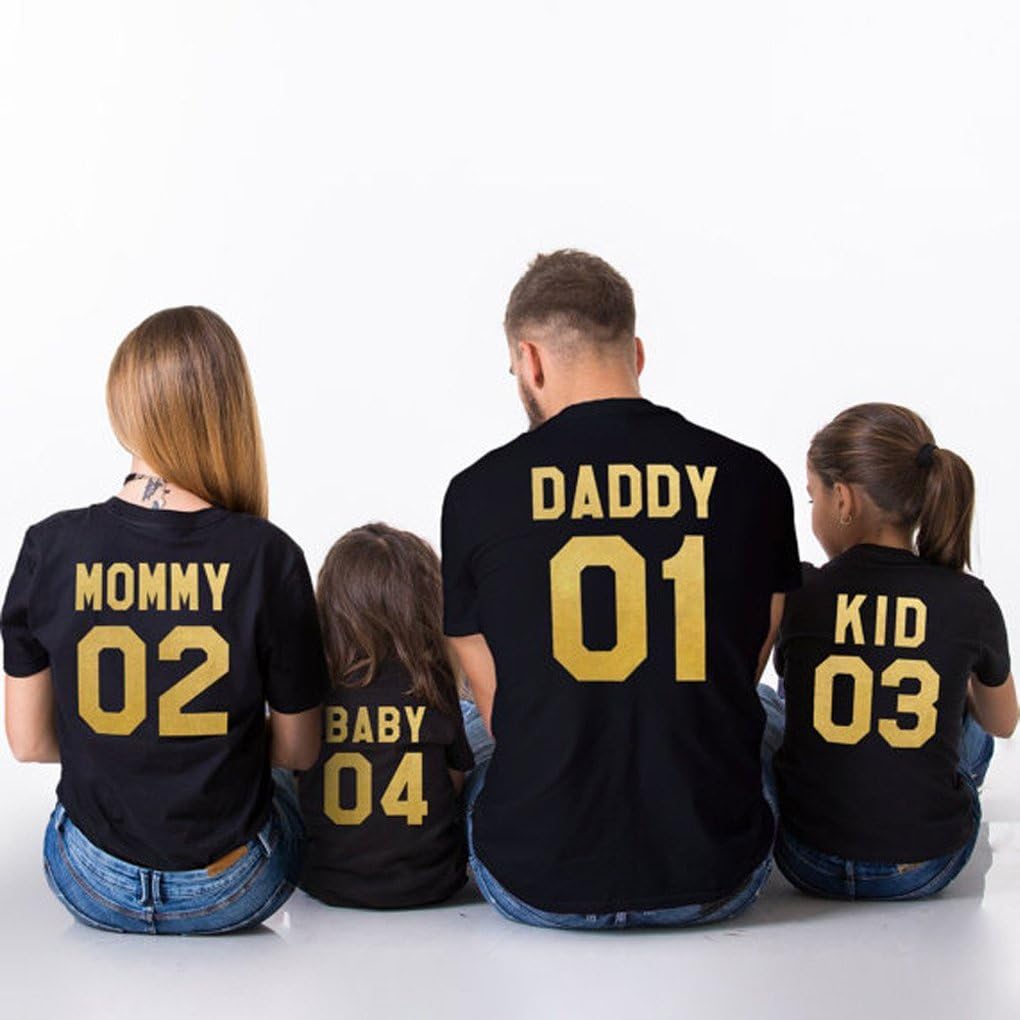 Minetom Famille Femme T Shirt Manches Courtes Tops Mere Papa Bebe Imprime Col Rond Pullover Vetements De Famille Ete Mode Chic Tee Femme T Shirts Tops Et Chemisiers Zwembaddebeemd Nl