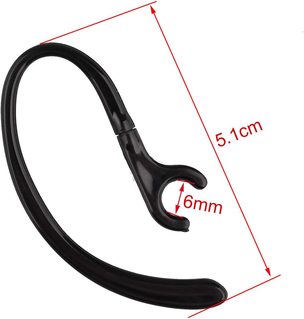 Futheda 10Pcs Bluetooth Headset Earpiece Receiver Clip 360 Degree Rotate Clamp Holder Earhooks Ear Loop Replacement (Black) - Image 4