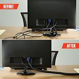 ZAVIA Cable Tidy Sleeve 10ft 1/2 Inch Braided Wire Cover for Computer TV Office view 5
