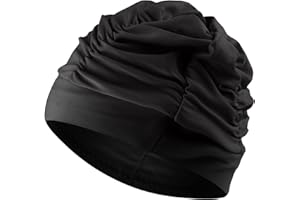 WooWill Swim Caps for Women Swimming, Colorful Printed Swimming Cap for Women Large Lycra Nylon Cloth Swim Cap 14 Style Pleat