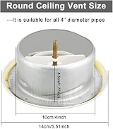 AFASOES Round Ceiling Vent Adjustable Air Valve Grille 100mm 4" Metal White view 2