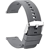 TStrap Silicone Watch Bands Rubber - Dark Grey Quick Release Watch Straps Soft - Waterproof Military Watch Strap for Men Women - for Smart Watches Bracelet Replacement 18mm 19mm 20mm 21mm 22mm