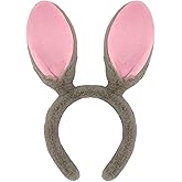 DaliDali Gray Bunny Ears Headband, Grey Rabbit Ears Headband - for Easter, Halloween, Cosplay, Parties - Bendable Bunny Hairband