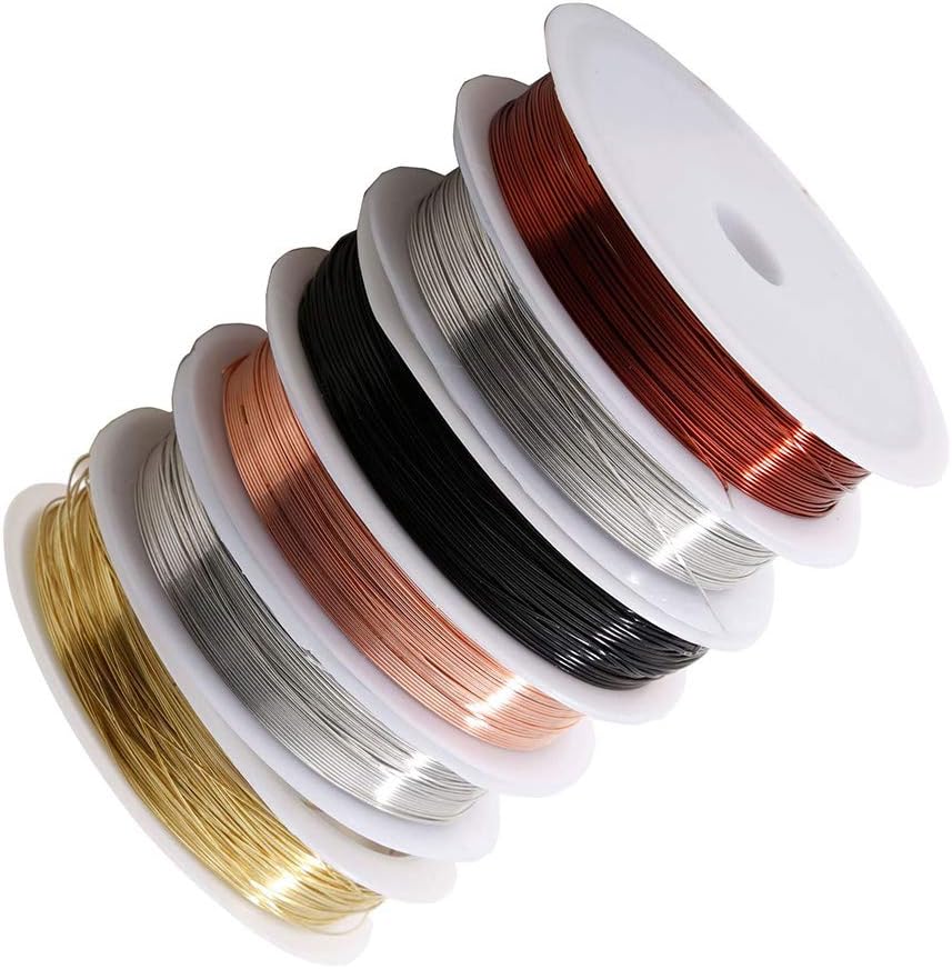 heacker 6 Roll Beading Wire for Jewelry Making Supplies and Craft Bangle Bracelet Making Wire Colorful