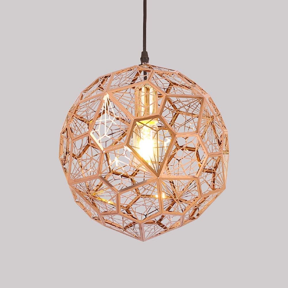 LICIDI Chandelier Post Modern Minimalist Stainless Steel Diamond Chandelier Creative Geometric Spherical Lamp Personality Coffee Shop Dining Table Lamp,rosegold