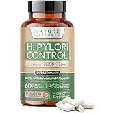 H Pylori Control - with Pylopass™ - Lactobacillus Reuteri DSM 17648-60 Capsules - 200 Billion CFU/g - Supports Elimination of Bad Bacteria in Stomach & Gut - GMP - Additive Free