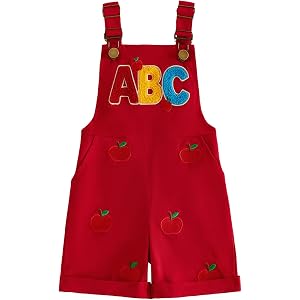 Fufuriprefer Toddler Back to School Outfit Overall First Day of Preschool | Toddler Boy Girl Kindergarten Clothes,ABC/Pre K/P
