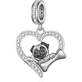 Feijiesi Pug Gifts for Pug Lovers 925 Sterling Silver Pug Charms Cute Dog Jewelry Gifts for Women Dog Lovers