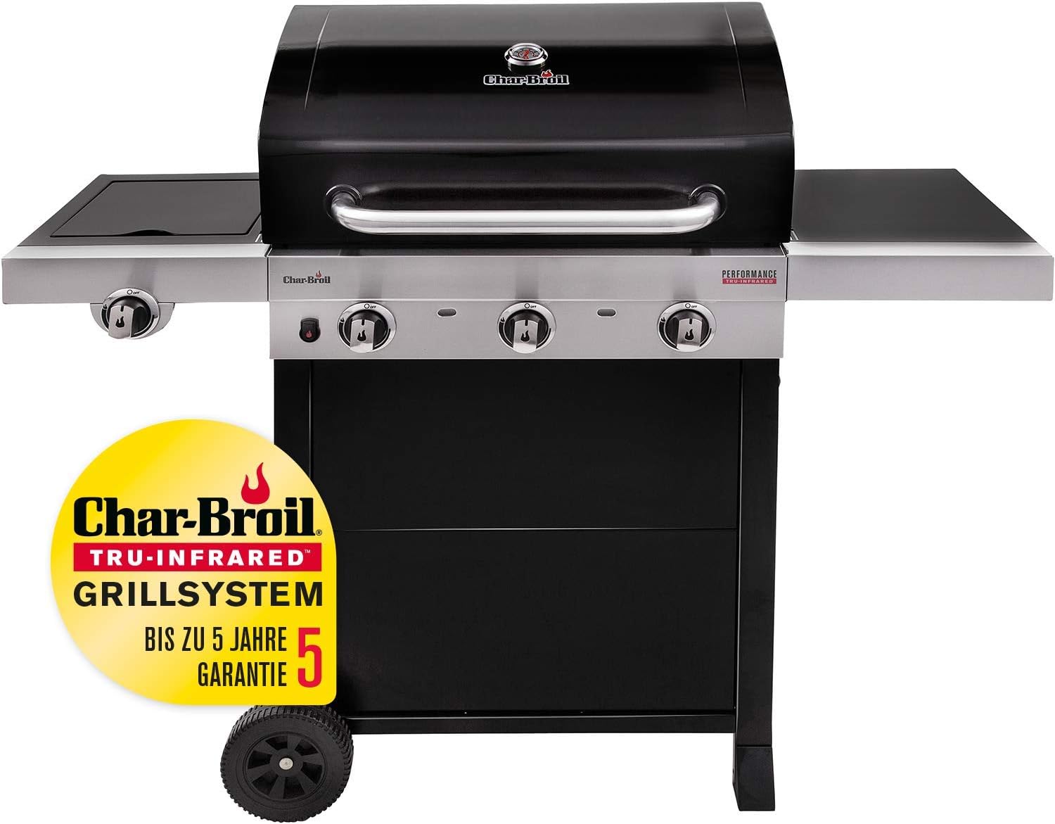 Char-Broil Performance Series 330B - 3 Brenner Gasgrill mit Seitenbrenner, schwarz