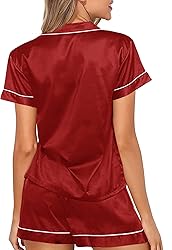 WJing Yi Jia Womens Pajama Sets XS-4XL Silk Satin