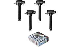 HIKARU PARTS 4pcs Ignition Coil Pack and Spark Plugs Compatible with Dodge Dart 2.0L L4 2013-2016