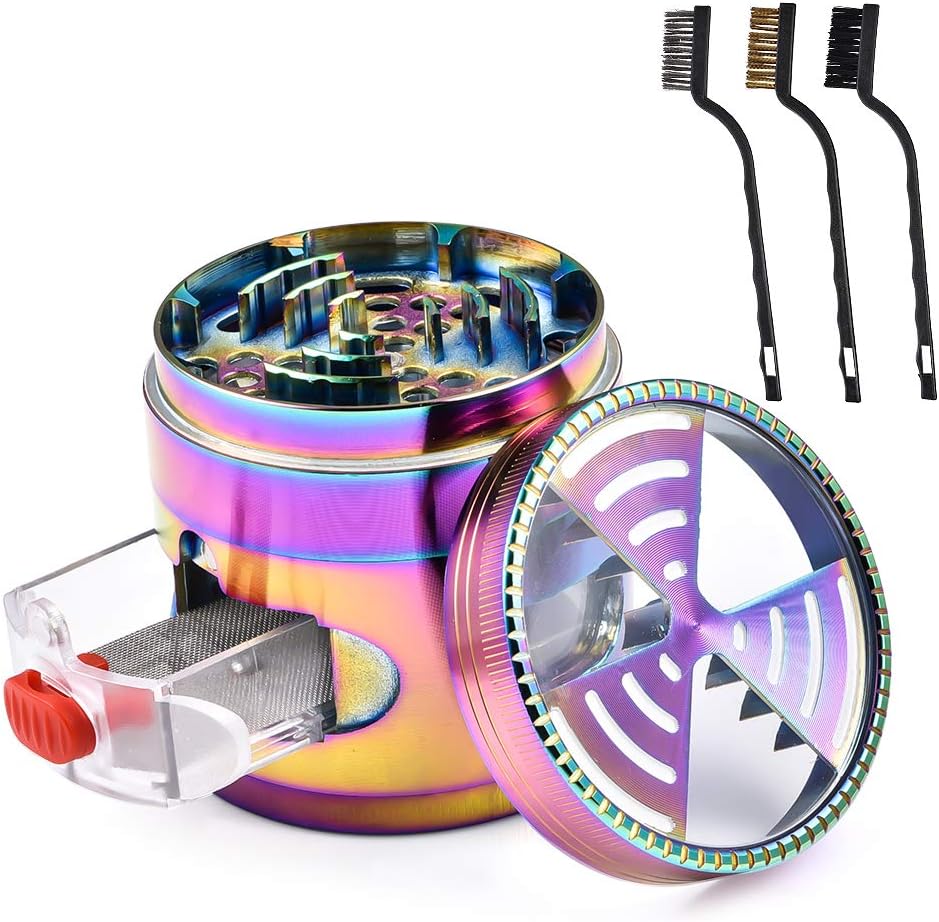 Lanthour Metal Grinder Crusher, 63 mm Herb Grinder Spice Mill Grinder for Weed with Magnetic Lid and Cleaning Brush