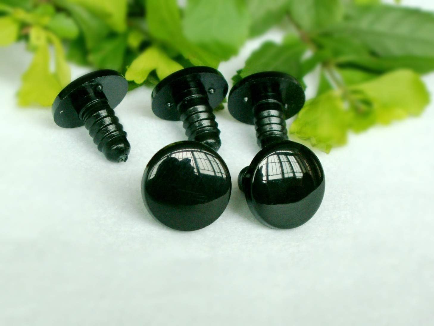22mm Black Round Flat Eyes/Safety Eyes/Plastic Eyes - 10 Pairs