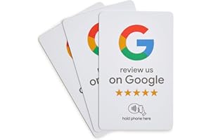 PROSPERQR Google Review Tap Card - NFC and QR Code Card for Small Business, Get More Customer Reviews, Must Have for Office, Trade Shows & Vendor Booths, Essential Marketing Accessories and Supplies