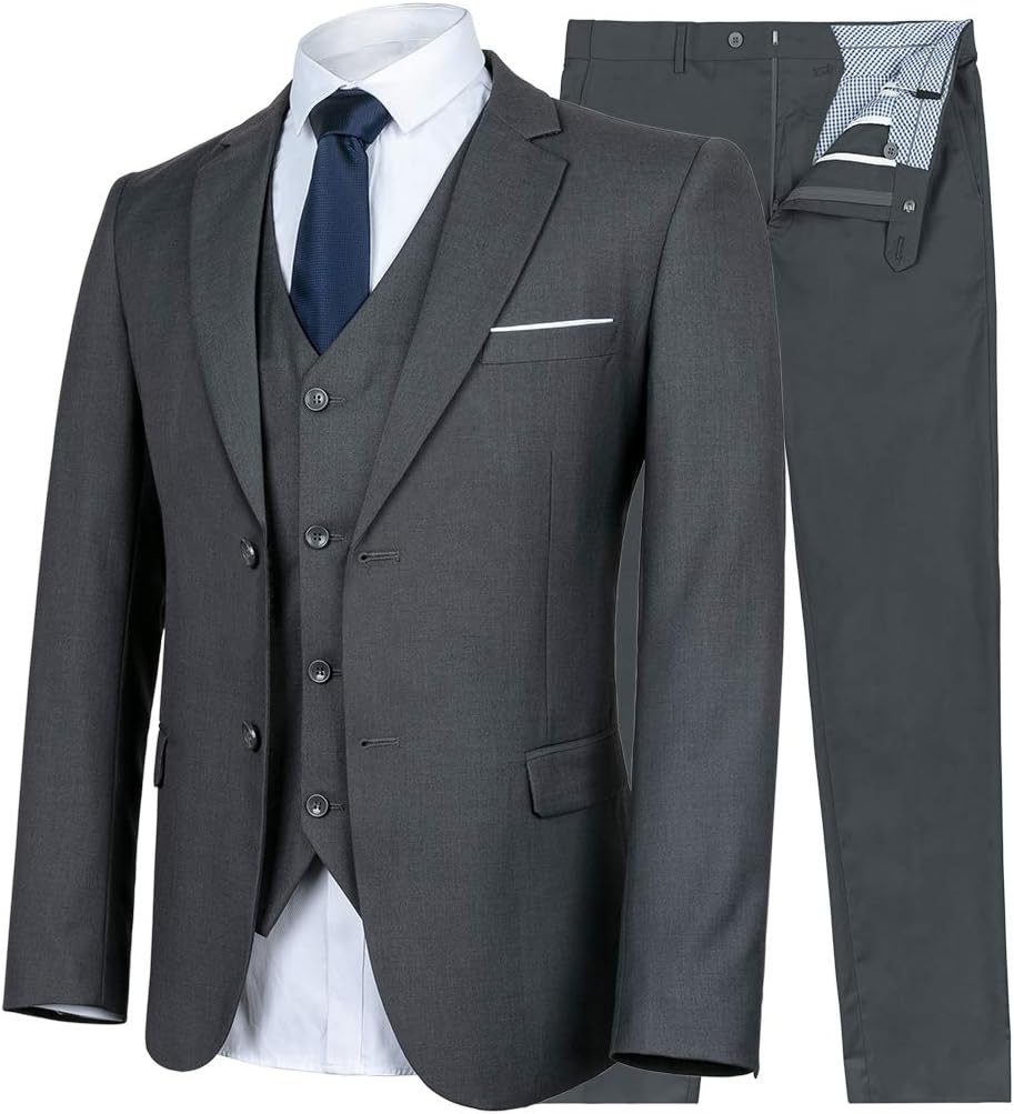 Men's Business Suits 3-Piece Suits Slim Fit Blazer Jacket Trousers & Tux Vest