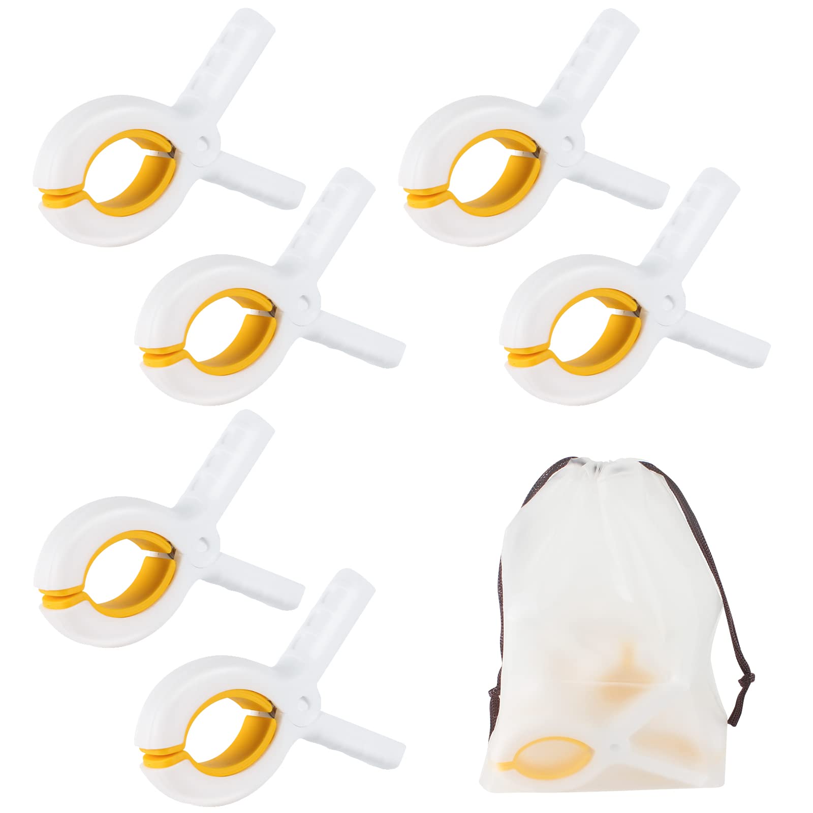 QOPAHI Beach Towel Clips for Sun Loungers Large Towel Clips Strong Grip Clothes Pegs Non-Slip Towel Pegs for Sun Lounger, Washing Line, Laundry, Pool & Cruise Chairs Sunbeds, with Storage Bag(6pcs)