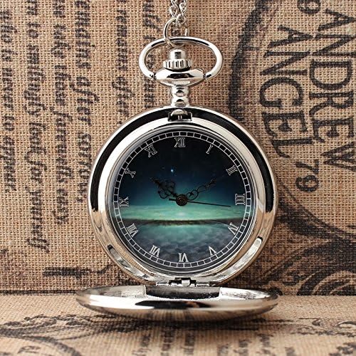 Large Retro Pocket Watch Chain Hanging Clamshell Quartz Watch Lover Personalized Women Gift Students Pocket Watch Gift Star Pattern