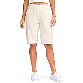 G Gradual Women's 12" Bermuda Long Shorts with Pockets High Waisted Stretch Knee Length Shorts for Women Summer Walking