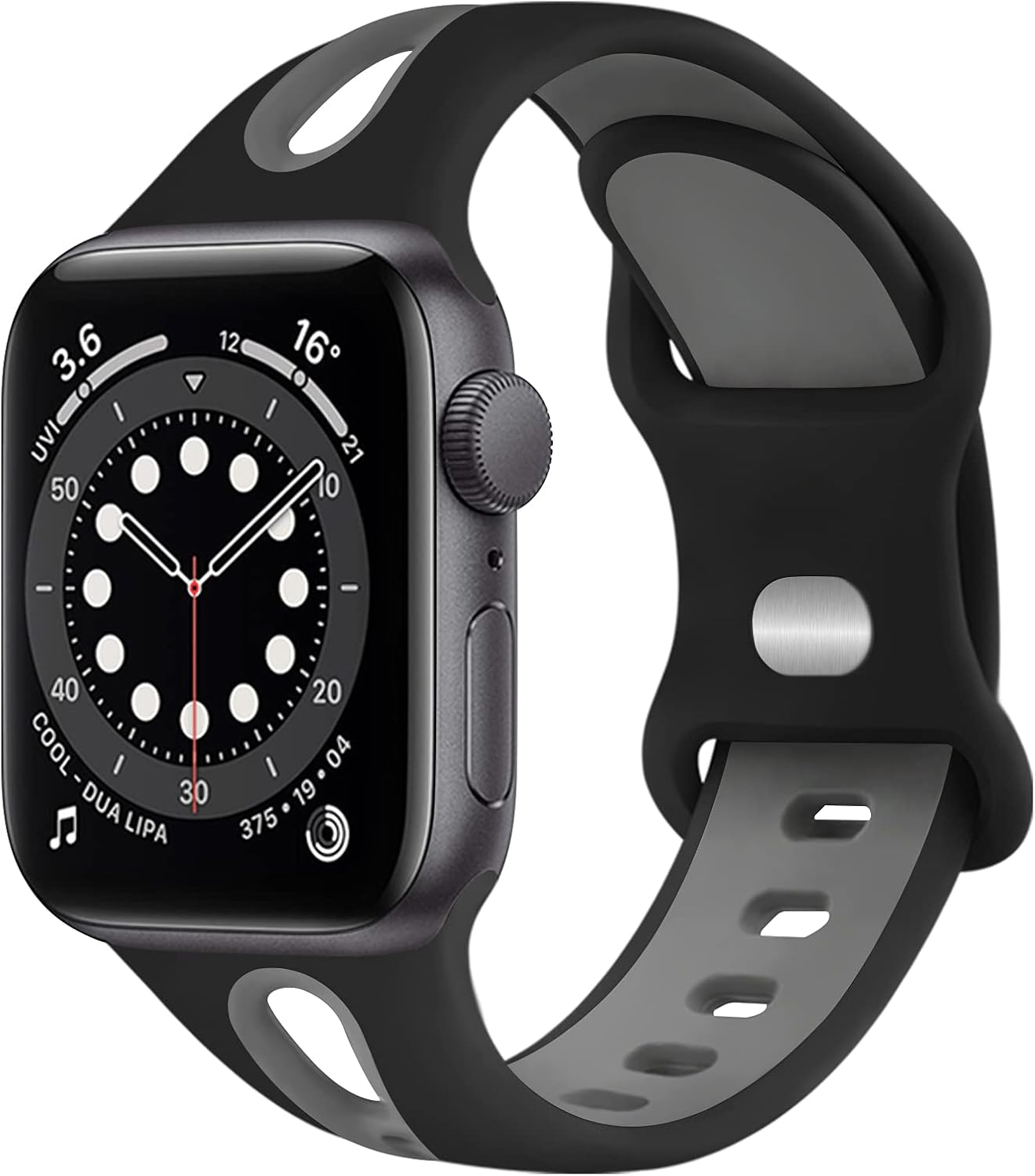 Funeng Silicone Breathable Band Women Men Compatible with Apple Watch Band 38mm 40mm Replacement Band Sport WWristband Double Colors for iWatch Series SE 6 5 4 3 2 1